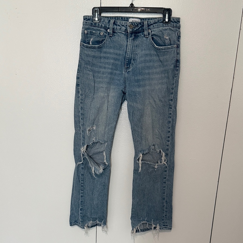 Pistola Ripped Blue Ankle Jeans